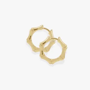 14K Bamboo Hoops