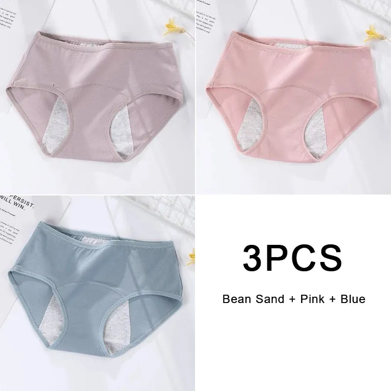 3PCS/set Women's Menstrual Briefs Leakproof Underwear