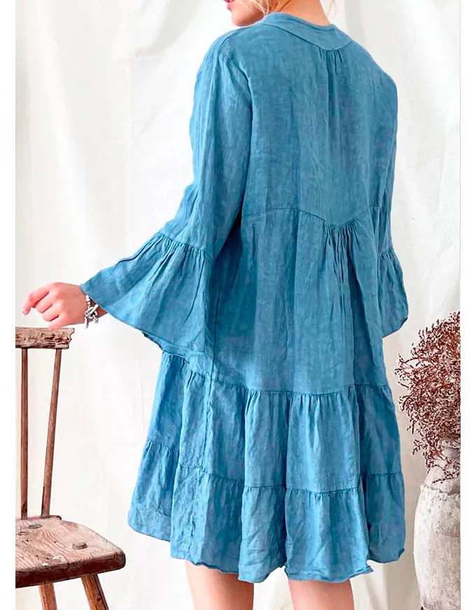 Ashley Linen Dress Indigo