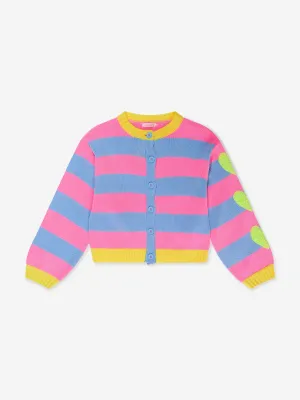 Billieblush Girls Striped Knitted Cardigan in Blue