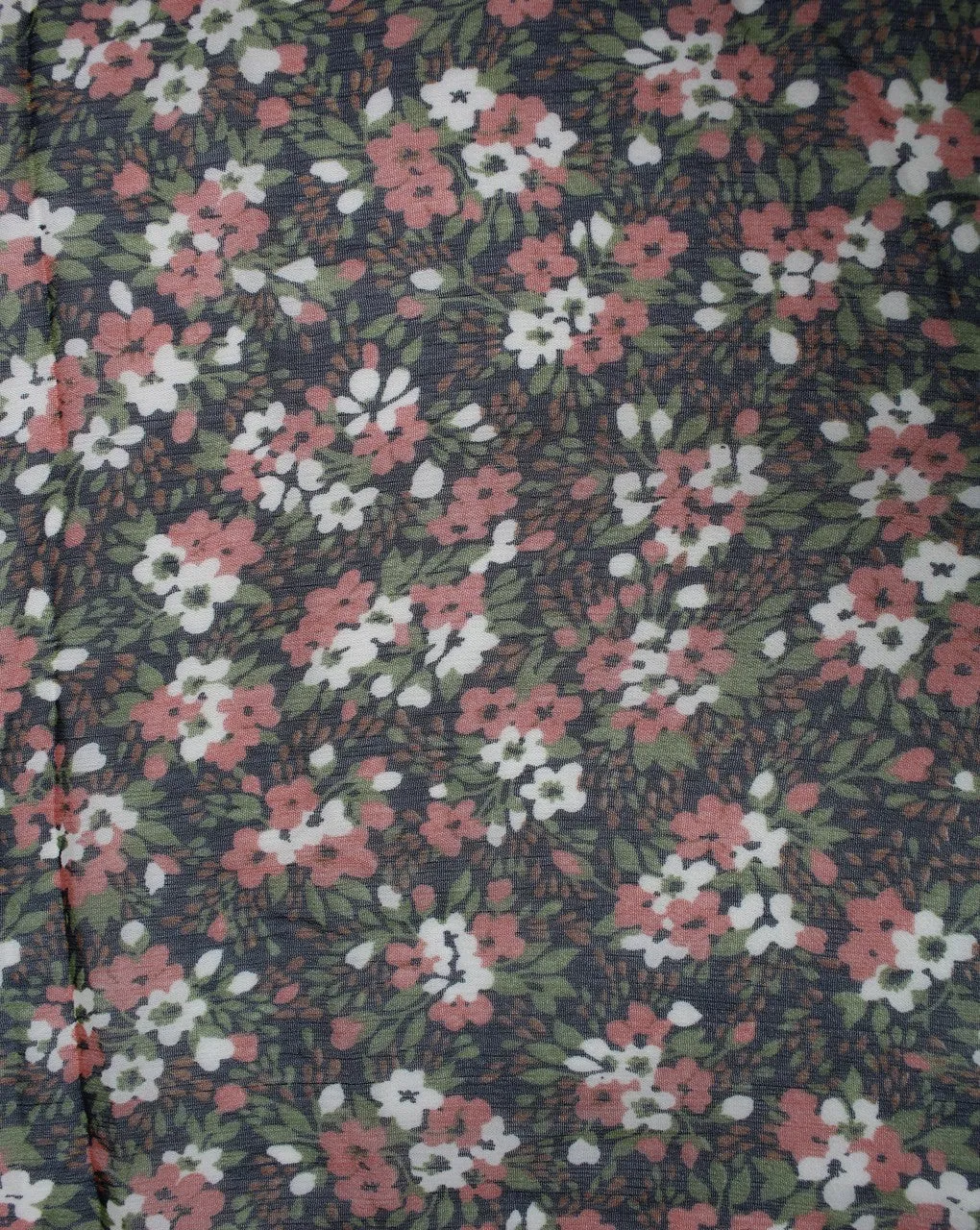 Black And Multicolor Floral Print Polyester Chiffon Fabric