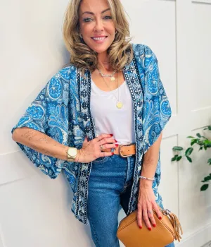 Blue Cocoon Embellished Kimono