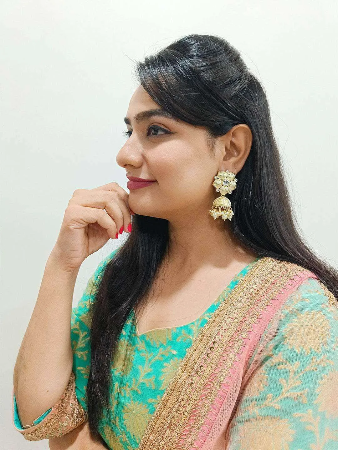 Bold Floral Jhumkas