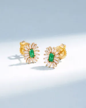 Bold Spark Emerald Studs