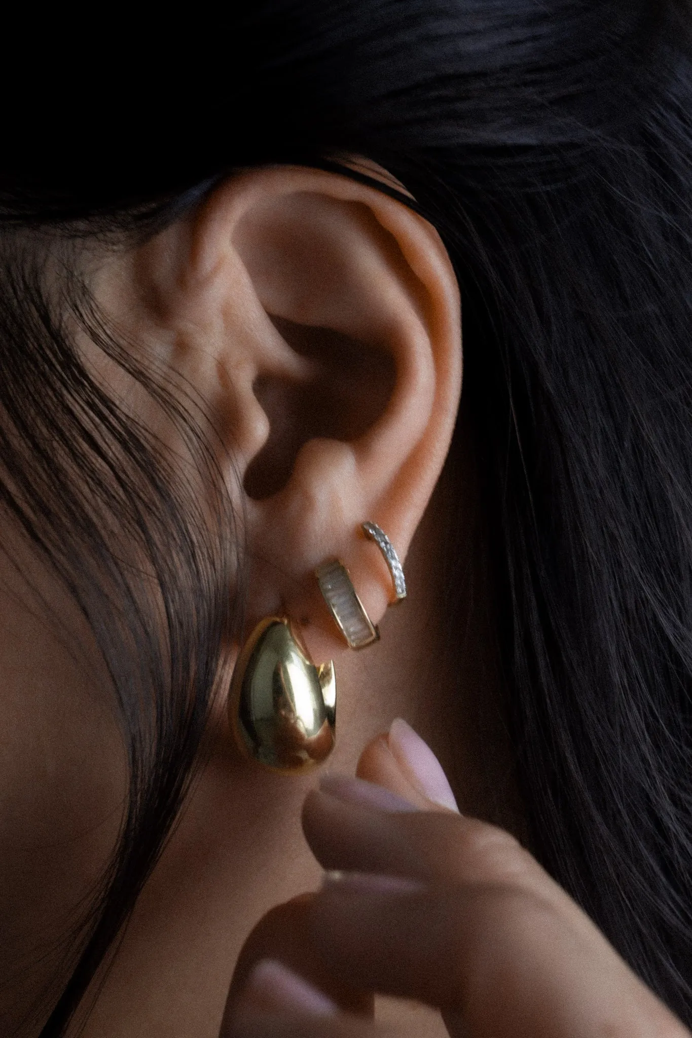 Bold Teardrop Hoop Earrings