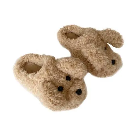 Cartoon furry slippers women