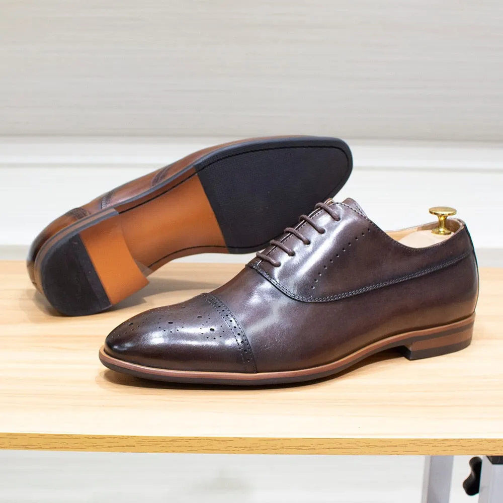 Classic Solid Genuine Leather Oxford Shoes