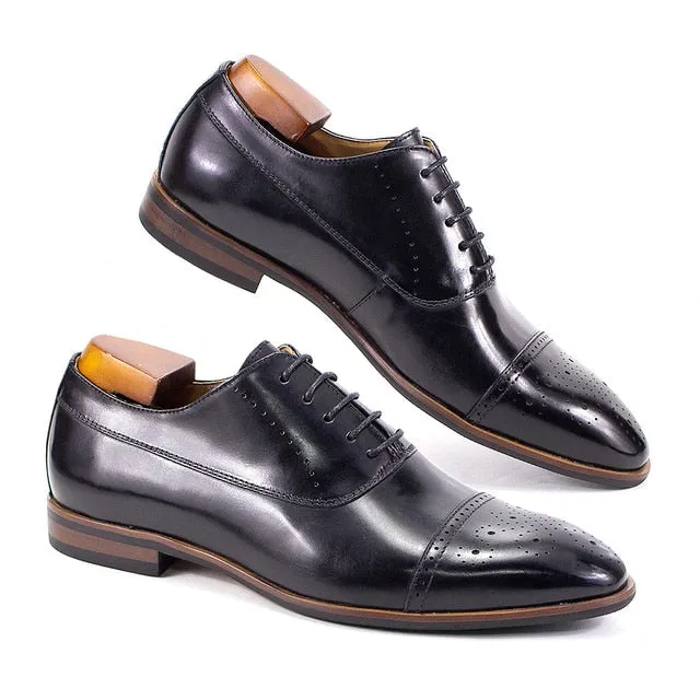 Classic Solid Genuine Leather Oxford Shoes