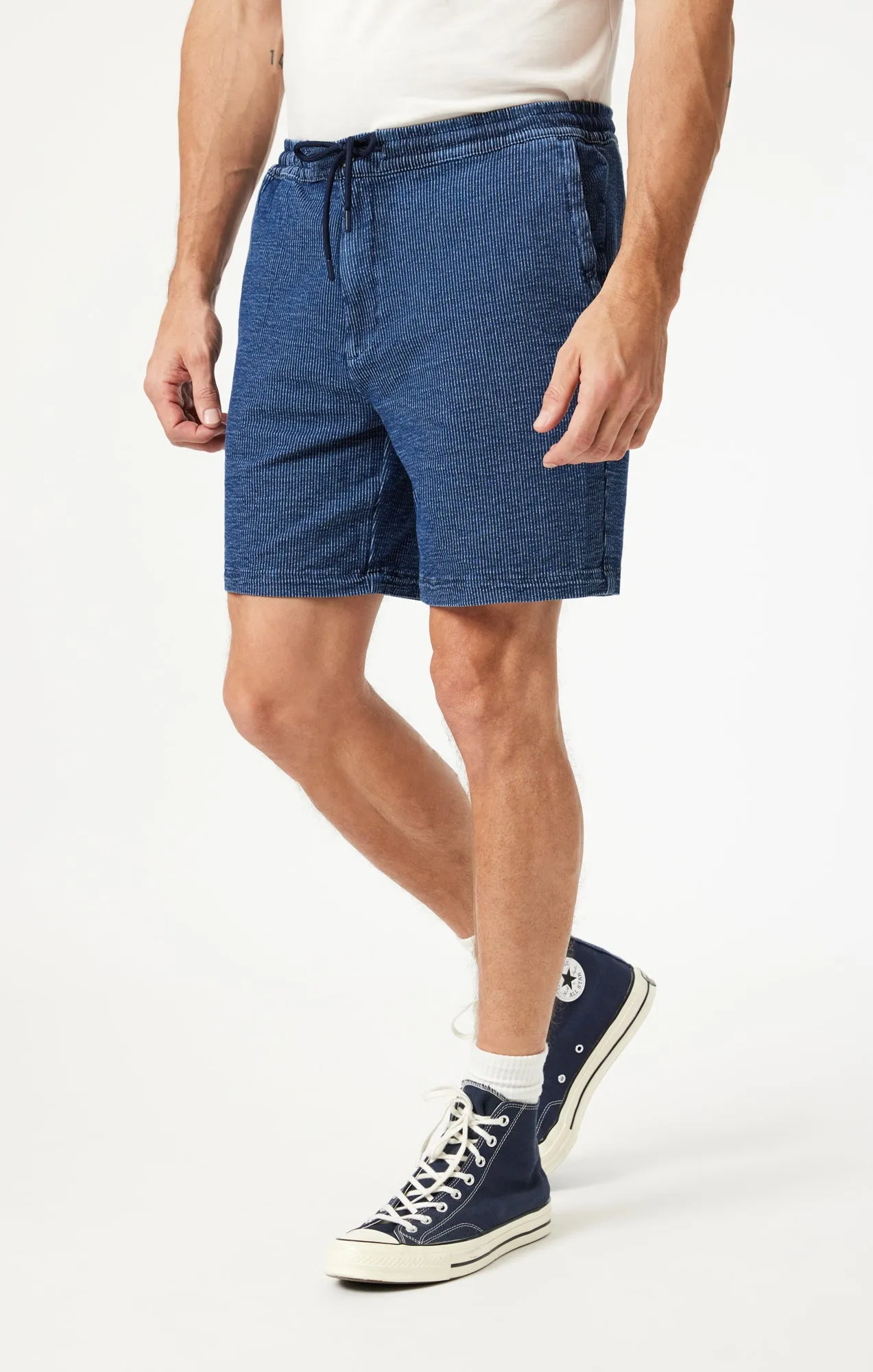 CLINT JOGGER SHORTS IN DARK STRIPE ATHLETIC