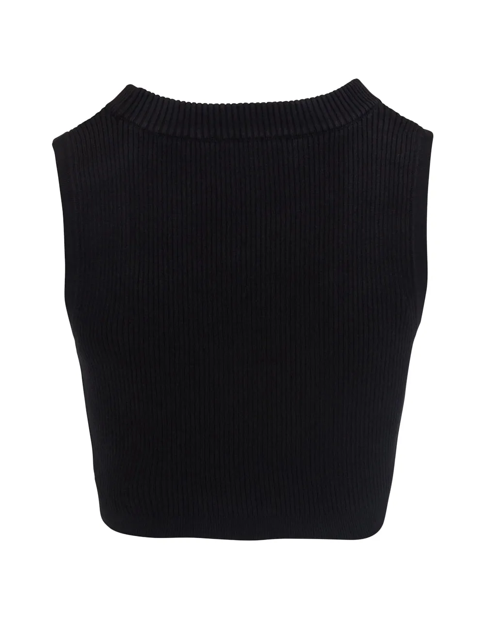 Cotton Nylon Knit Cropped Sweater