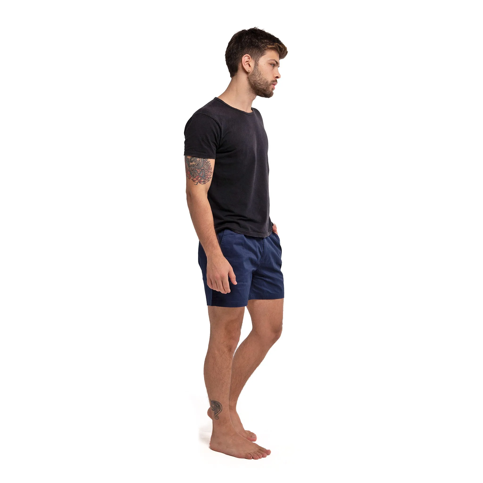 Cotton Shorts - Navy