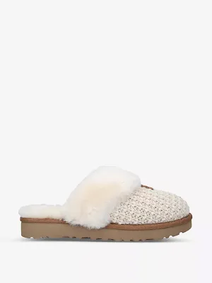 Cozy branded suede slippers