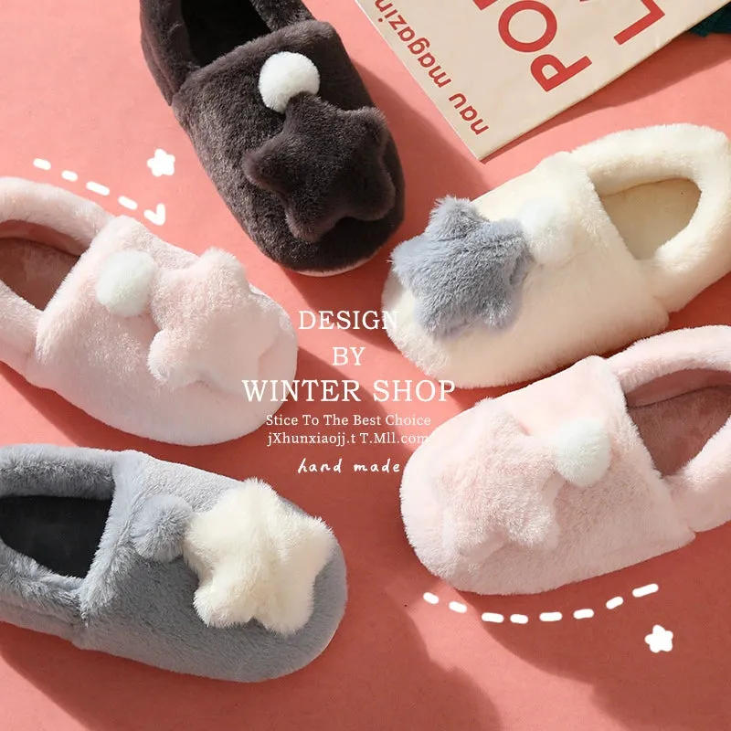 Cozy Plush Cotton Slippers for Women