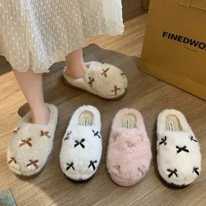 Cozy Thick-Soled Baotou Wool Slippers