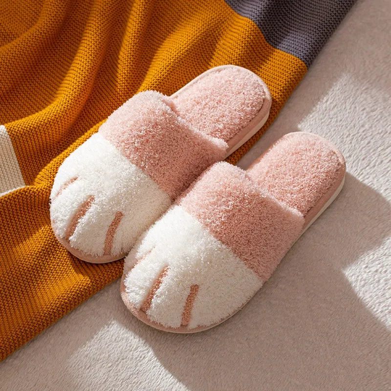 Cute Cartoon Plush Cotton Slippers for Women