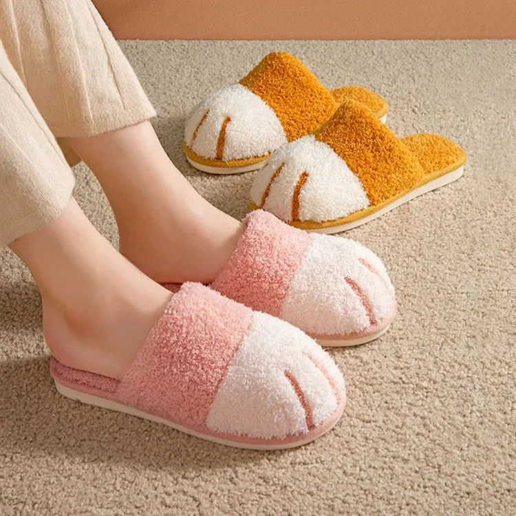 Cute Cartoon Plush Cotton Slippers for Women