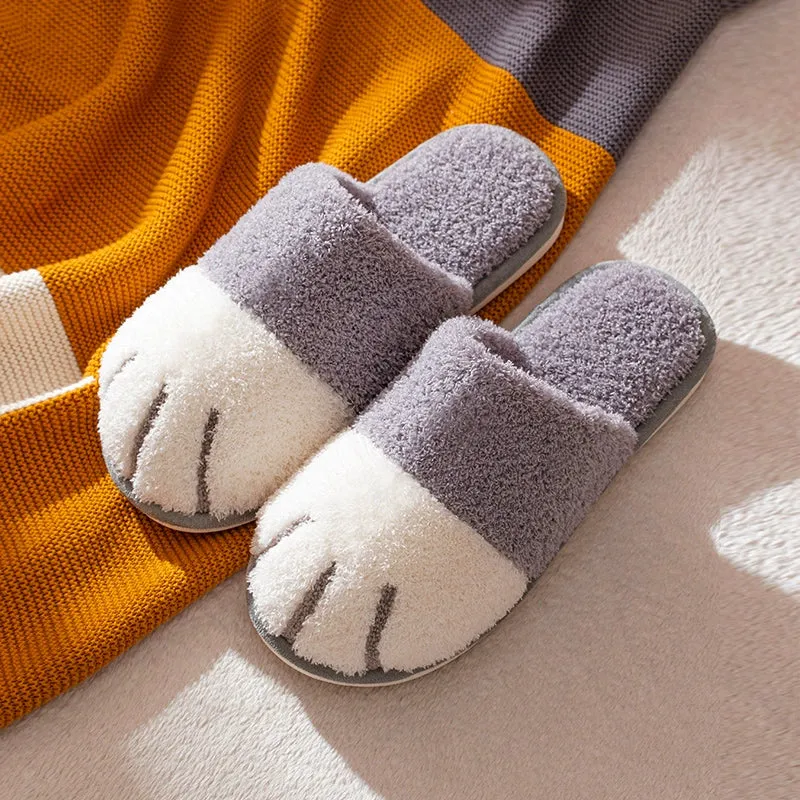 Cute Cartoon Plush Cotton Slippers for Women