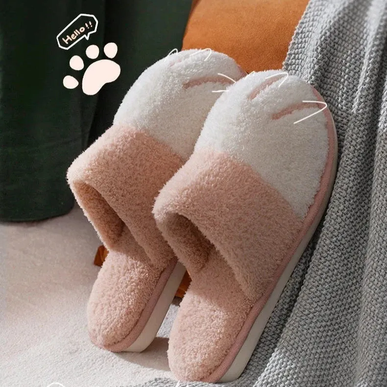 Cute Cartoon Plush Cotton Slippers for Women