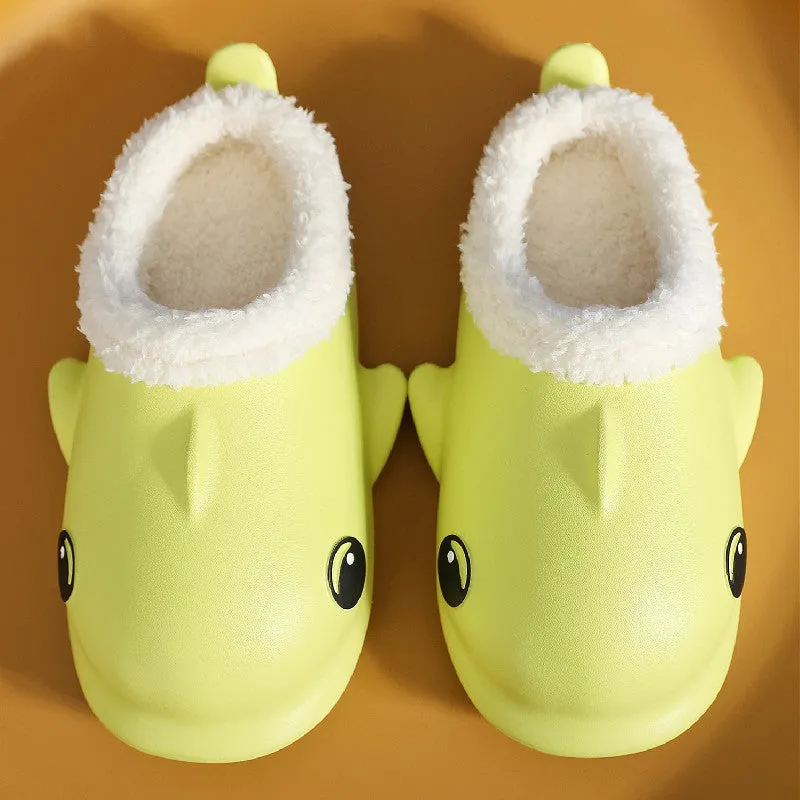 Cute Cartoon Shoes House Warm Fuzzy Slippers Women