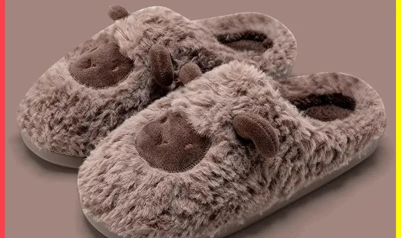 Cute Plush Cotton Slippers for Couples