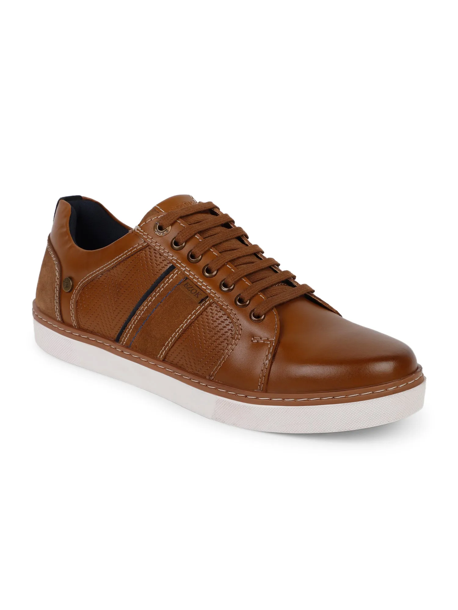 Ezok Men Tan Sneaker Casual Shoes