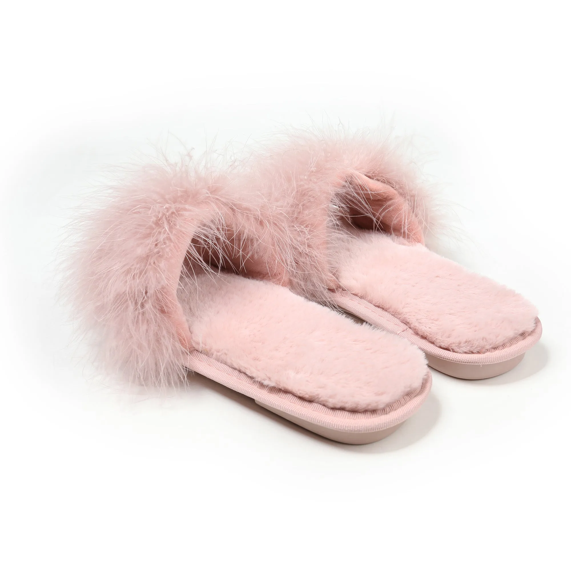 Fur Slippers Memory Foam Cozy House Slides Shoes