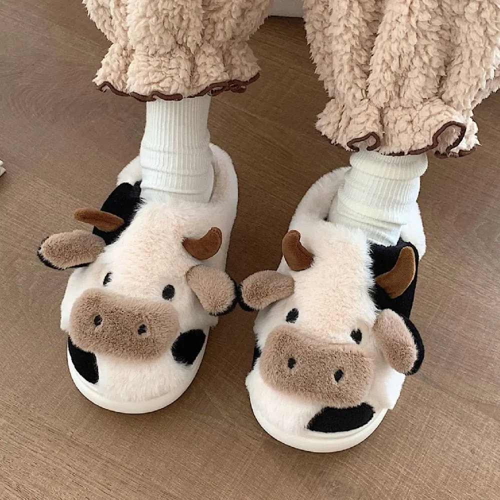 Furry Cow Slippers