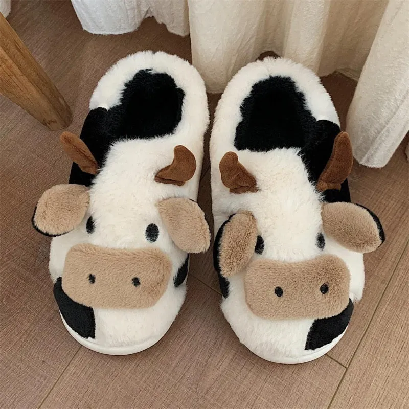 Furry Cow Slippers