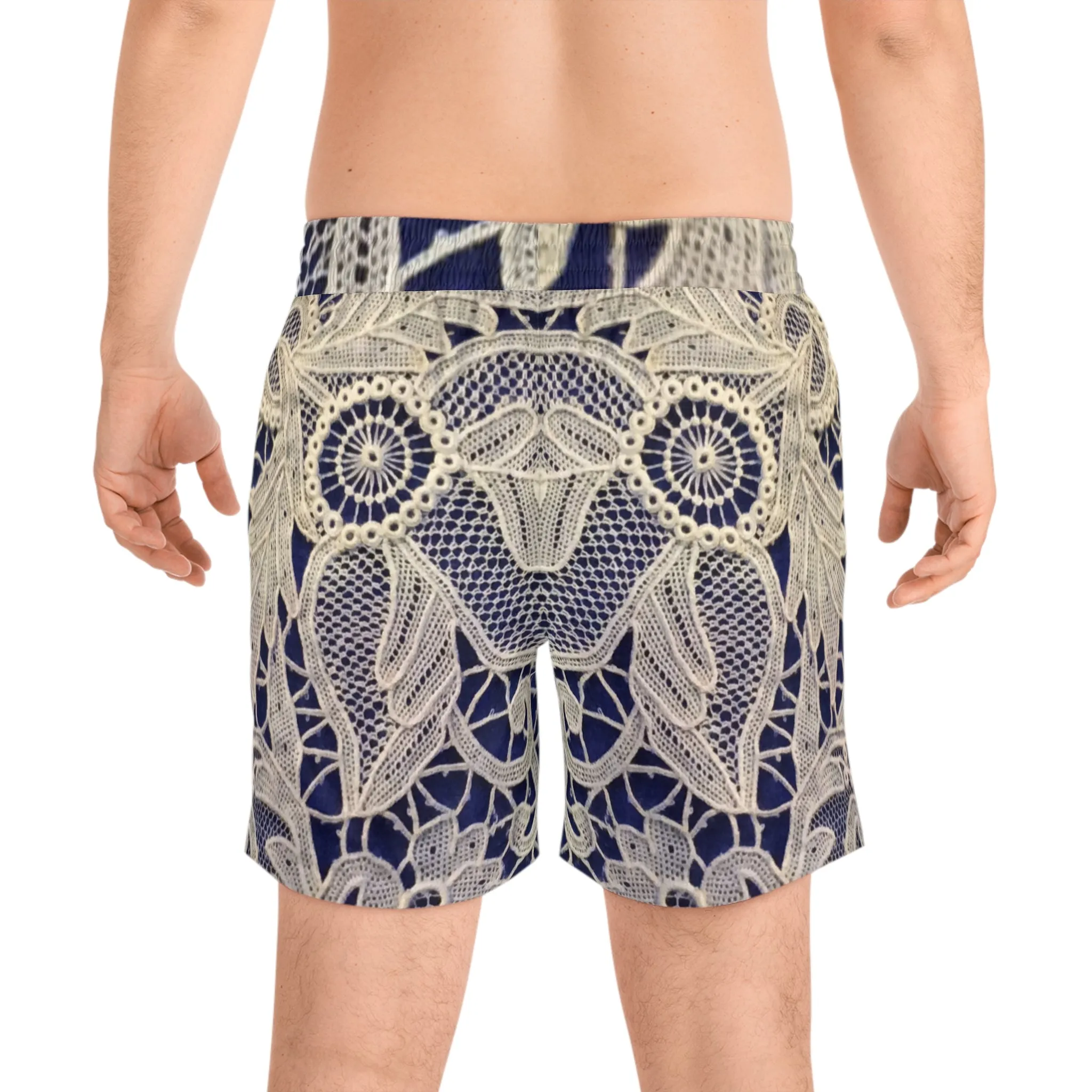 Golden and Blue - Inovax Men's Mid-Length Swim Shorts