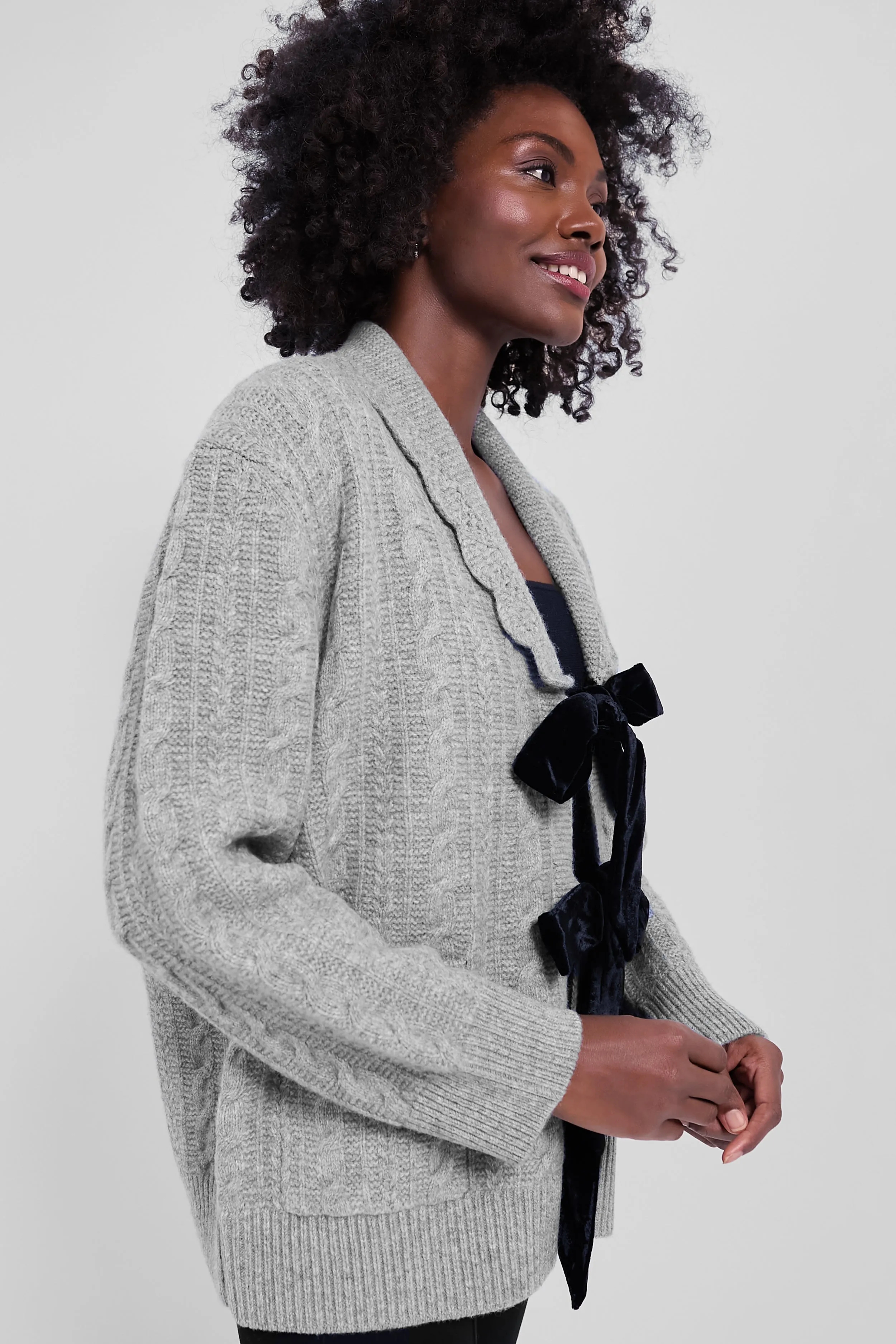 Grey Mariella Knit Longsleeve Cardigan