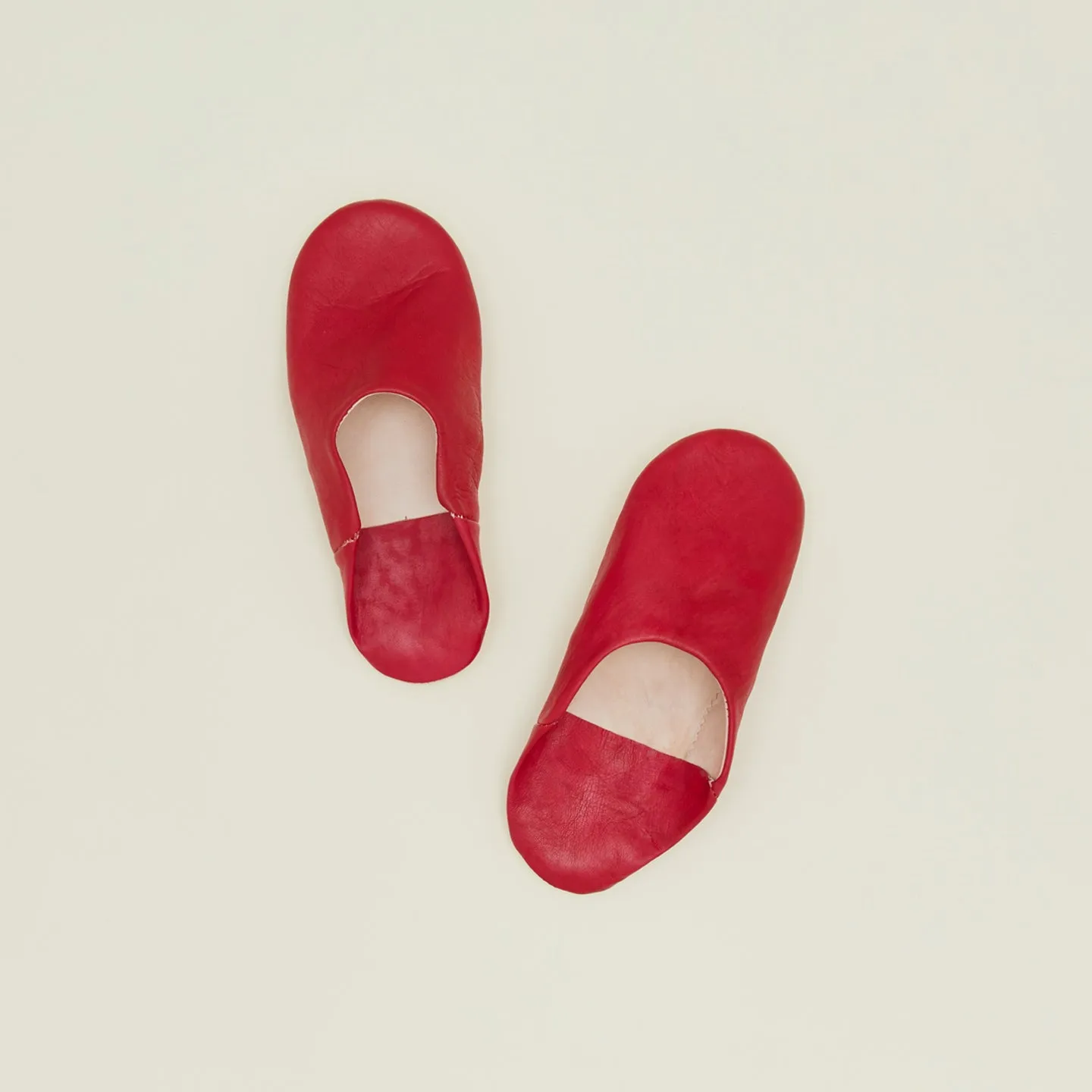 Handmade Leather Slippers - Red