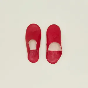 Handmade Leather Slippers - Red