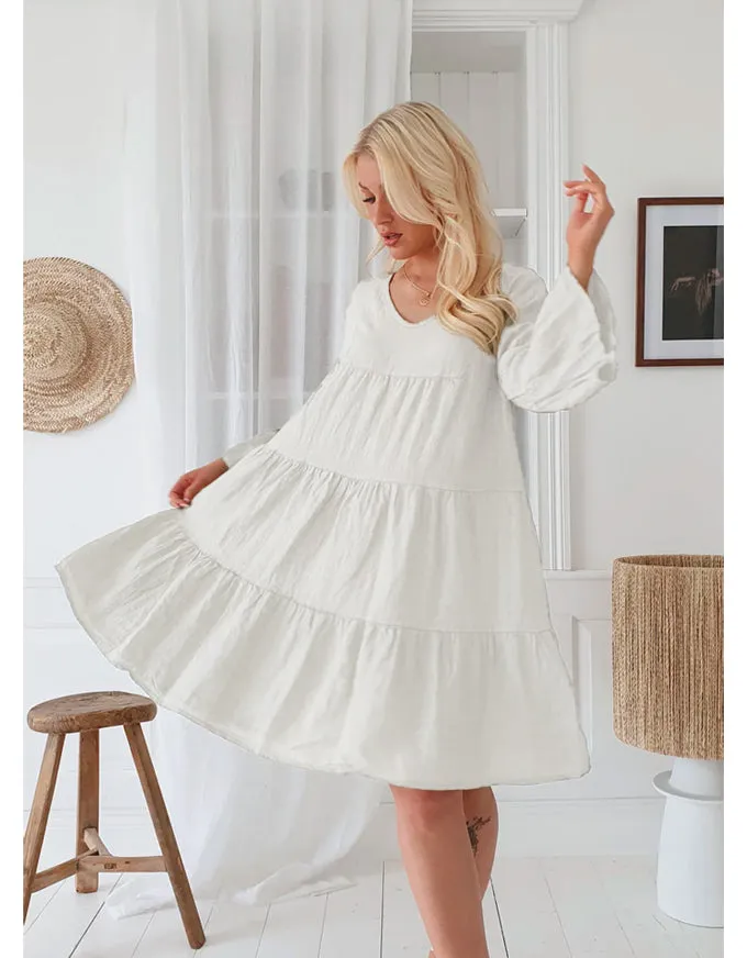 Haylie Linen Dress White