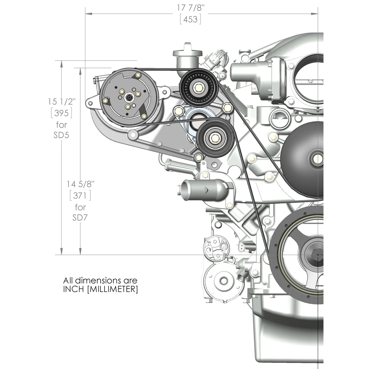 Holley LS A/C Accessory Drive Bracket-Passengers Side A/C Bracket-Fits Sanden SD508 or SD7 Comp.