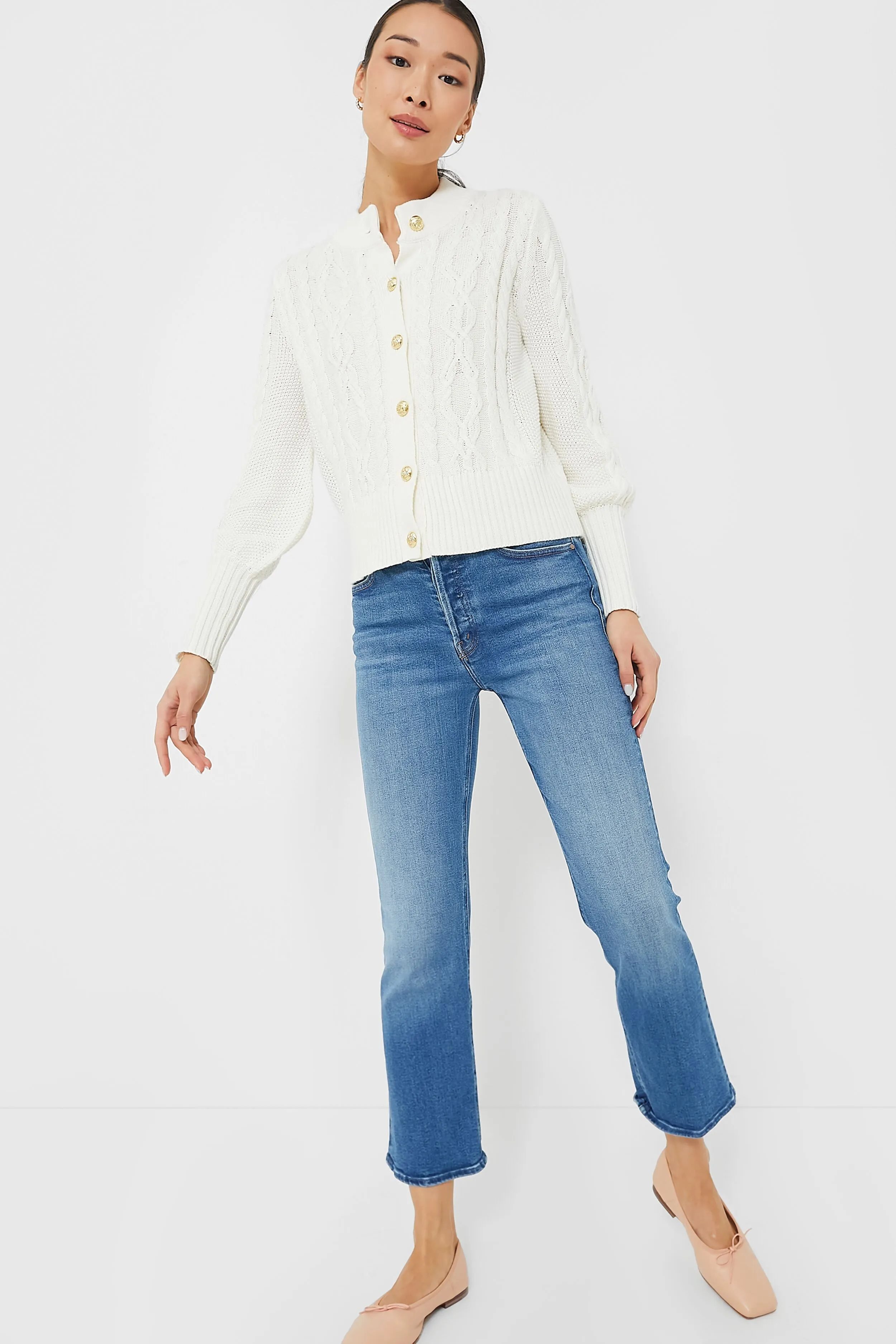 Ivory Cotton Colette Cardigan