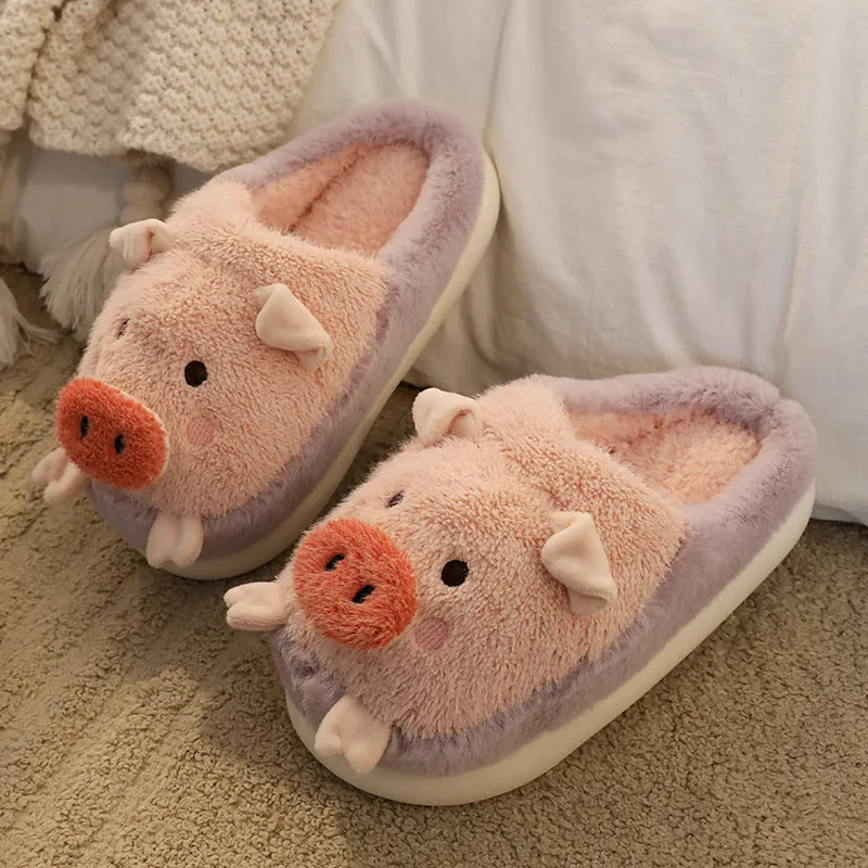 Kawaii Cloudy Pig Plush Slippers