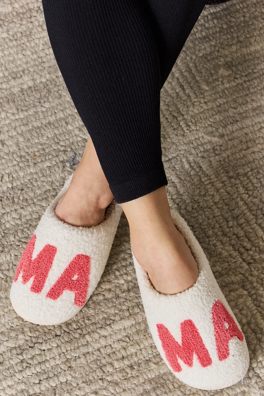 KESLEY MAMA Pattern Cozy Slippers Women's Fuzzy Shoes