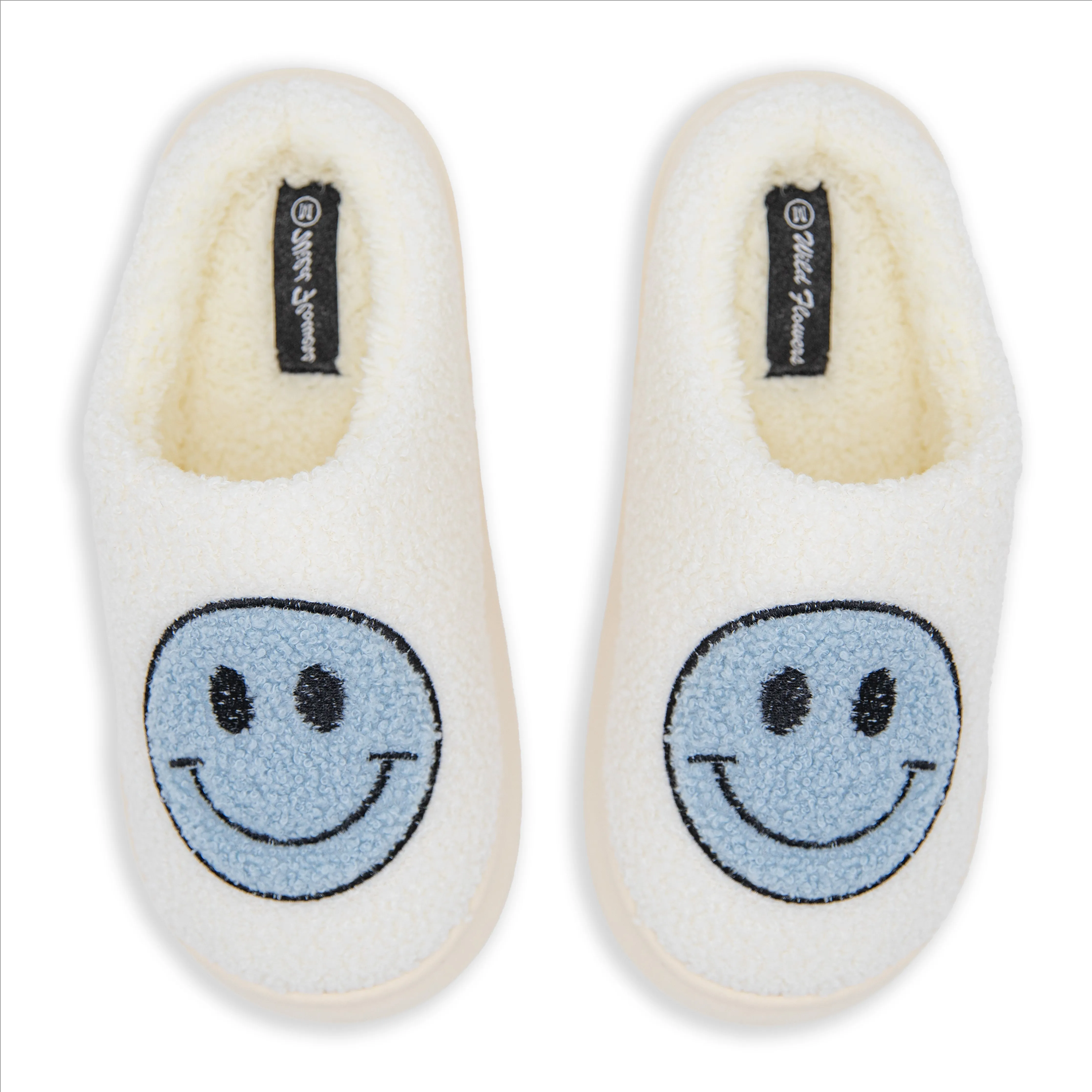 Ladies Closed Toe Smiley Face Slippers