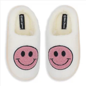 Ladies Closed Toe Smiley Face Slippers