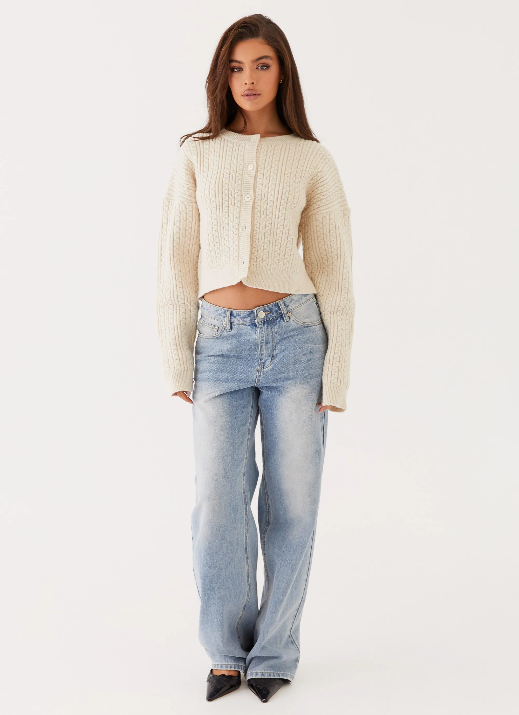 Linnea Oversized Knit Cardigan - Ivory