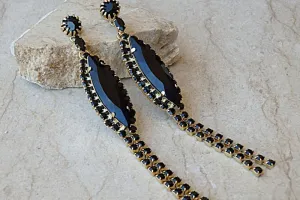 Long black earrings