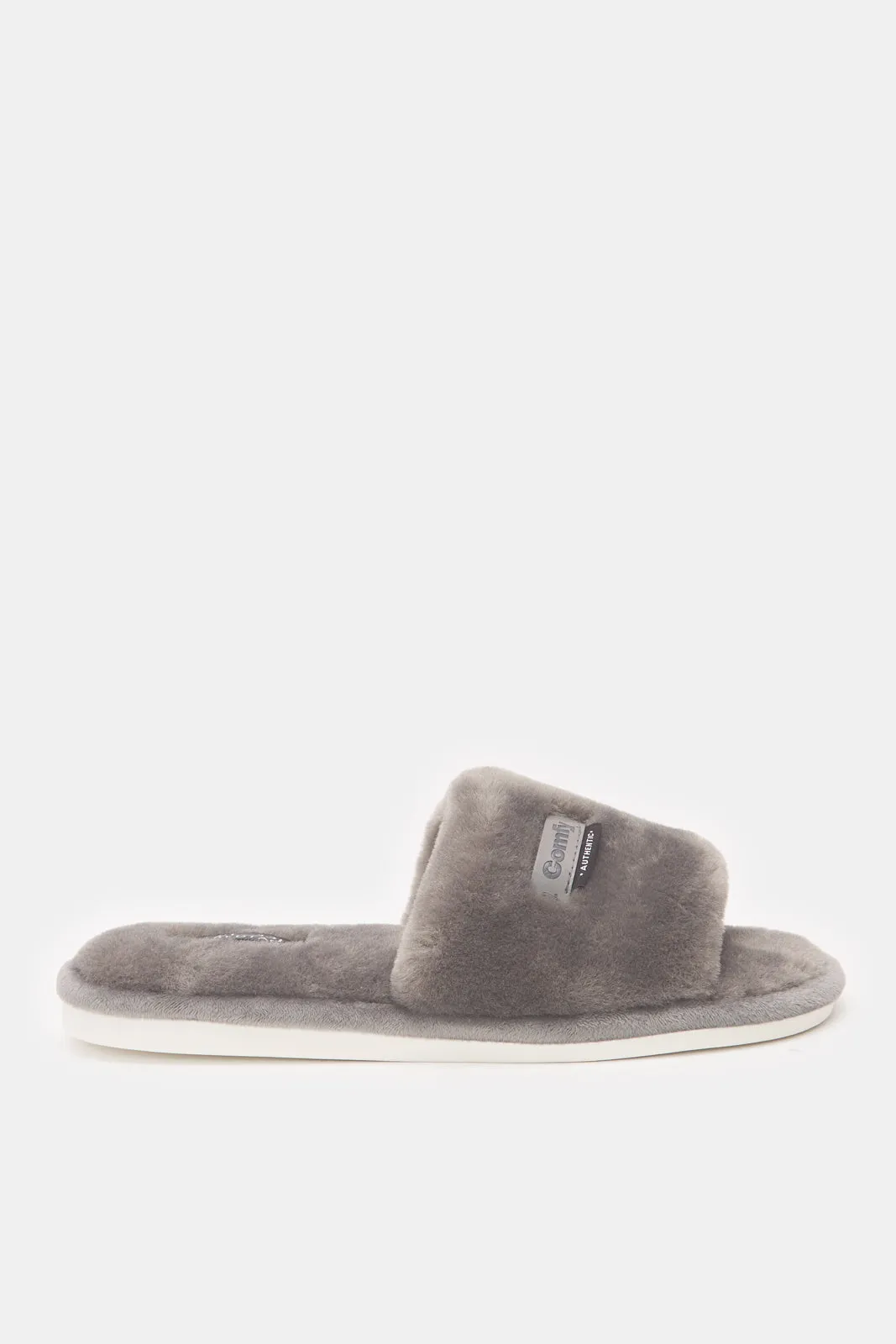 Men Grey Slide Slipper