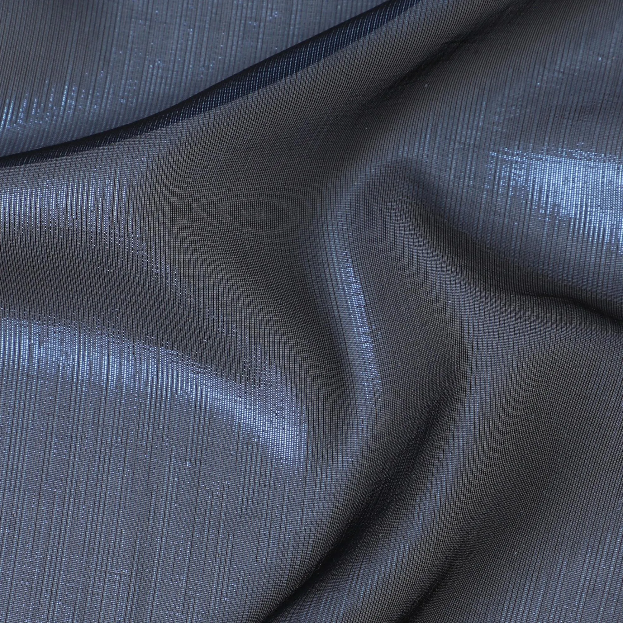 Navy Blue Silk Chiffon Metallic Fabric - 110 cm Wide-D20017