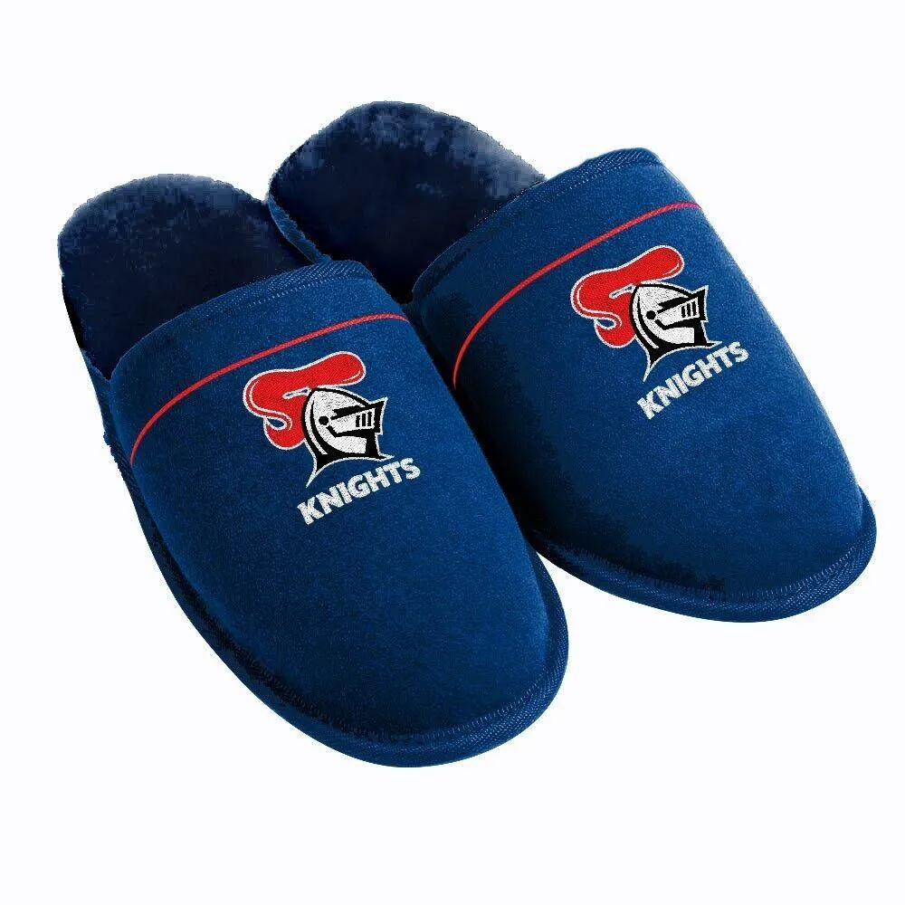 NRL Supporter Slippers - Newcastle Knights - Mens Size - Fluffy Winter Shoe