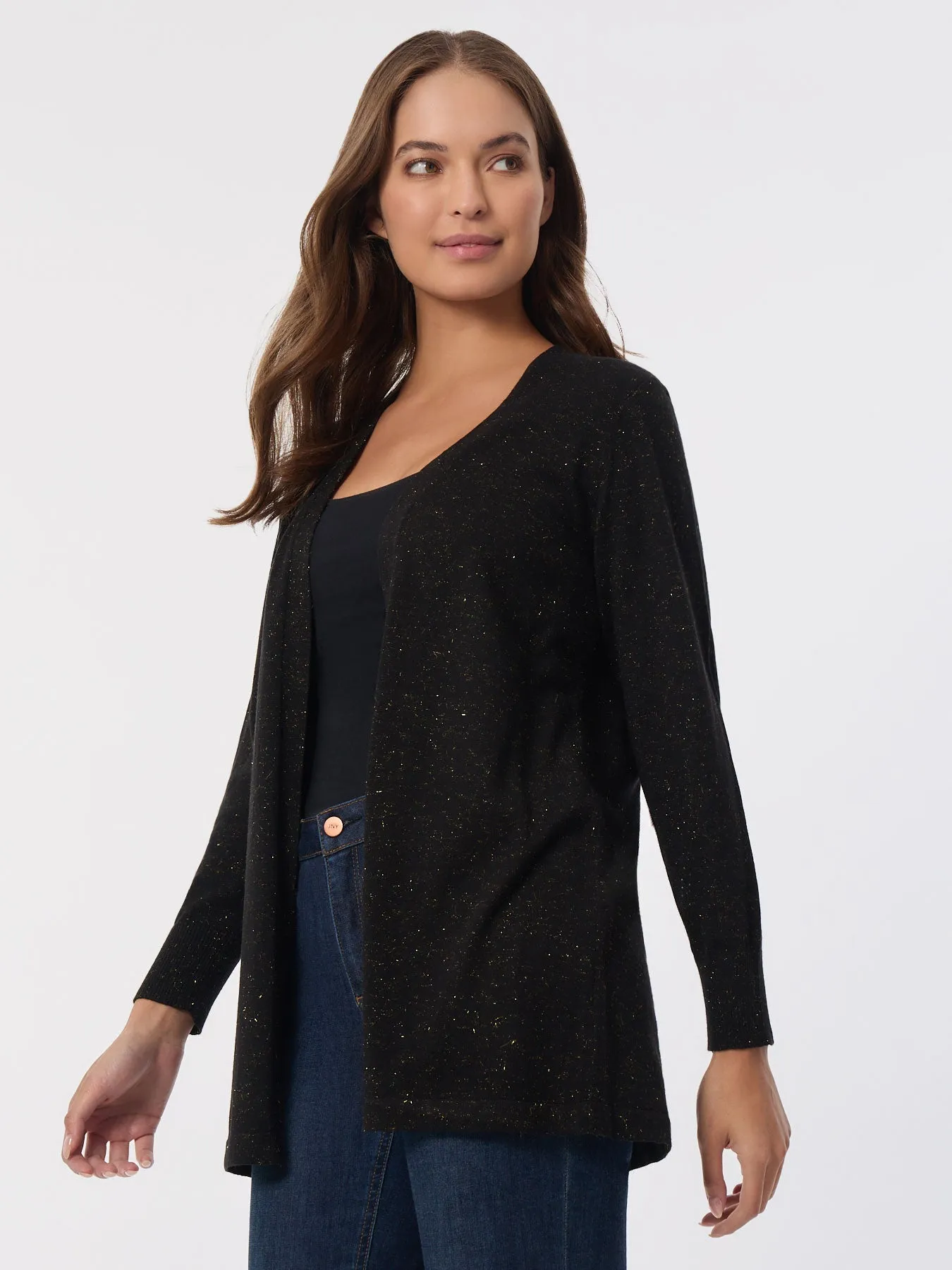 Open Front Sparkle Cardigan