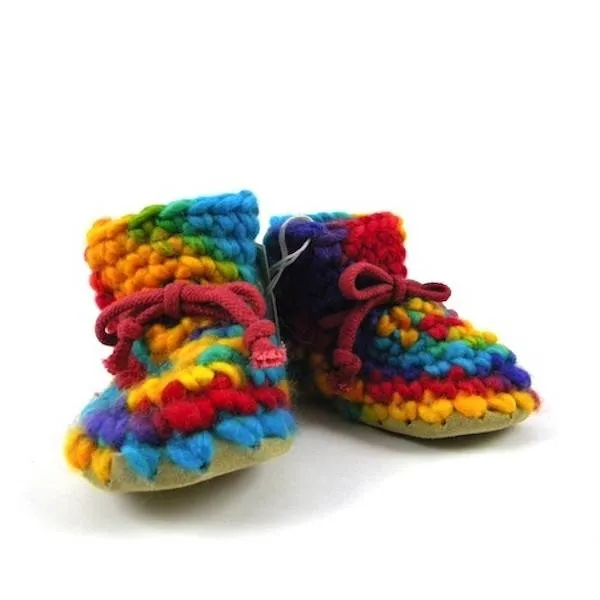 Padraig Cottage Newborn & Baby Slippers - Rainbow Multi