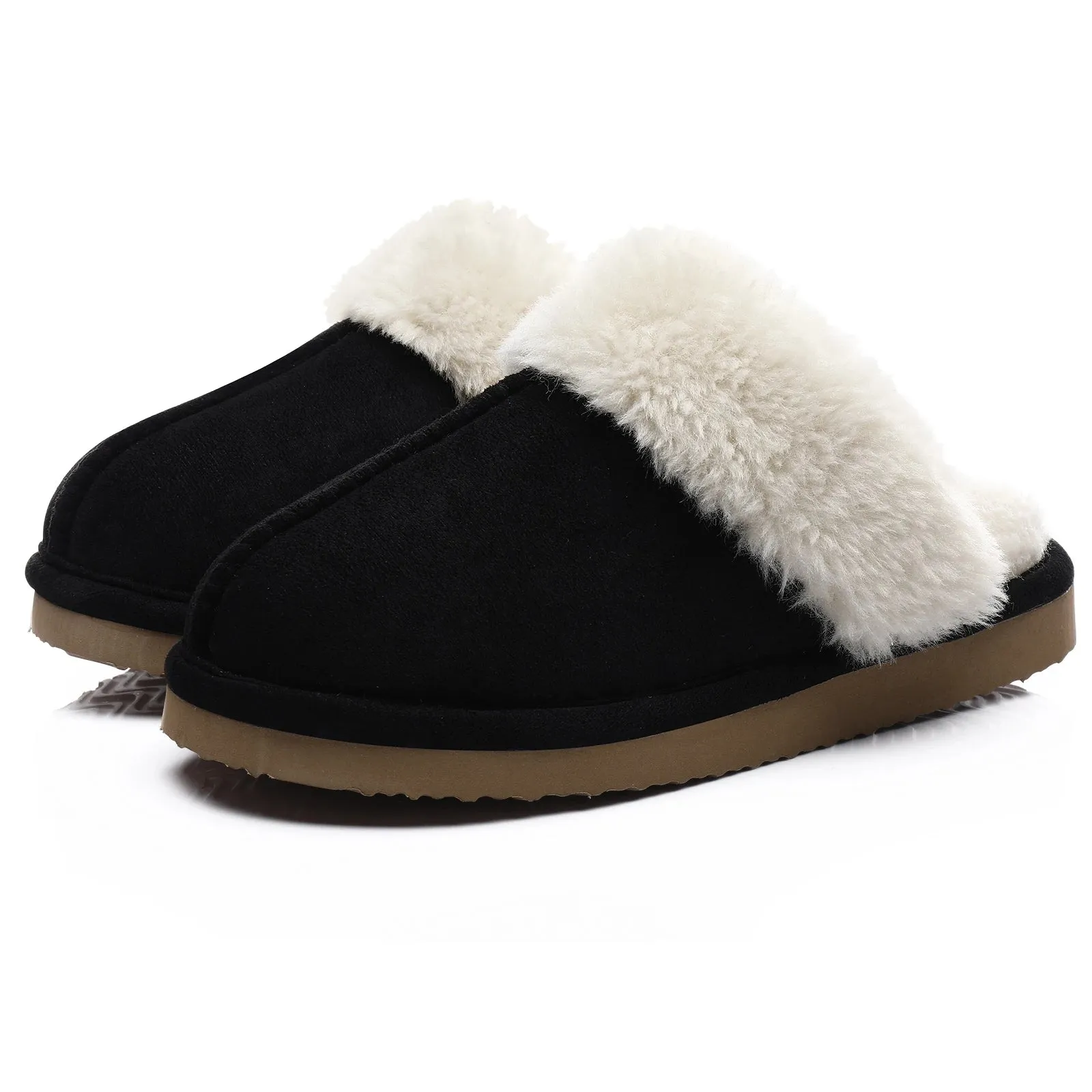 Pallene Winter Fur Slippers Women Men New Fashion Indoor Warm Cozy Fuzzy Flats Slides Warm Home Short Plush Slippers Suede Mules