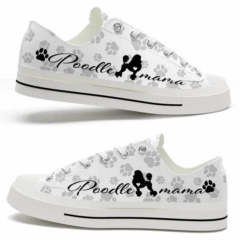 Poodle Paws Pattern Low Top Shoes - Happy International Dog Day Canvas Sneaker, Dog Printed Shoes, Canvas Shoes For Men, Women