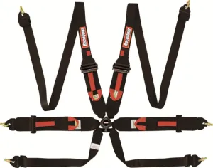 RaceQuip FIA 6 Point Camlock Harness Set - Black - 3 in.Â to 2 in. HANS/FHR Shoulders - 854004