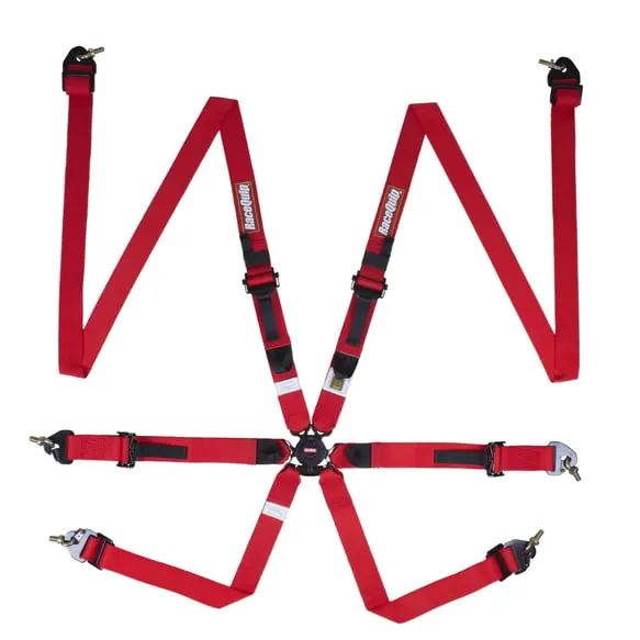 RaceQuip FIA 6 Point Camlock Harness Set - Red - 2 in.Â Lap and 2 in. Shoulders (for Hans/FHR) - 856016